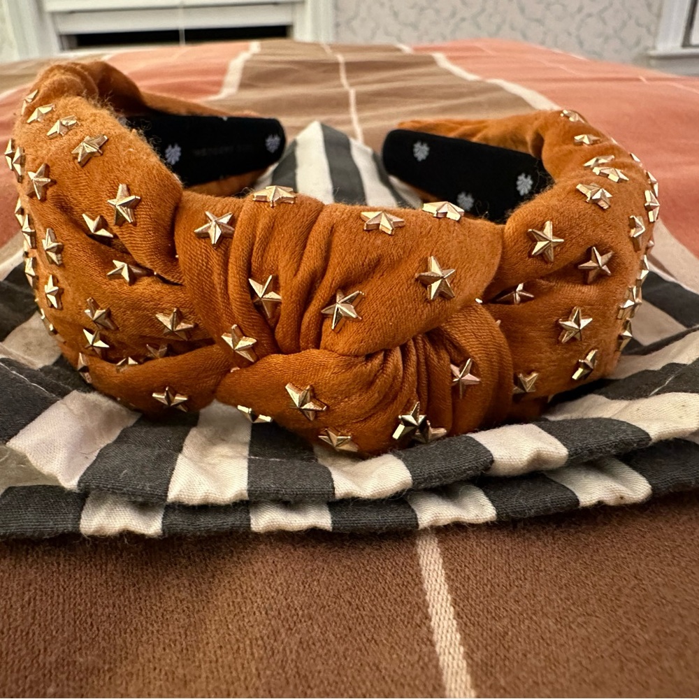 Lele Sadoughi Copper Silk Stars headband